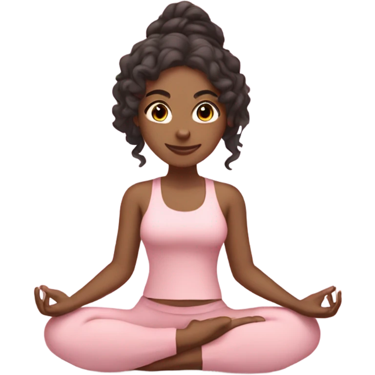 Latina yoga girl light pink clothes  emoji