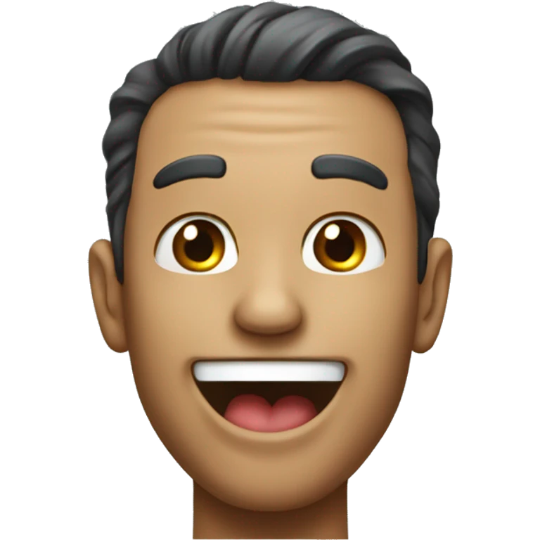 man smiling with long tongue emoji