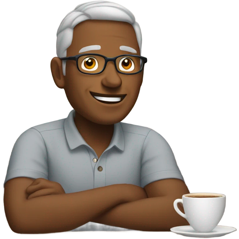 mature male in cafe setting emoji