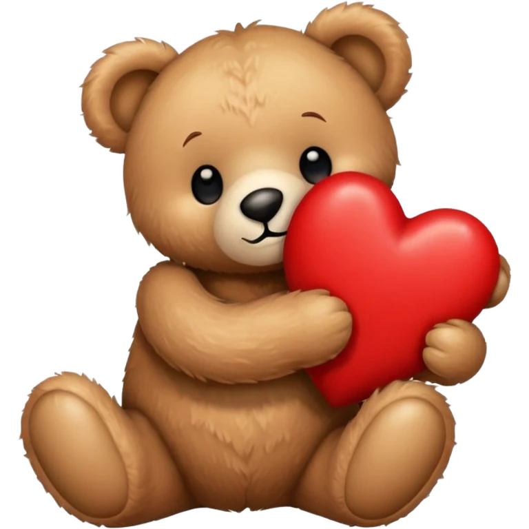 teddy bear hugging a red heart emoji