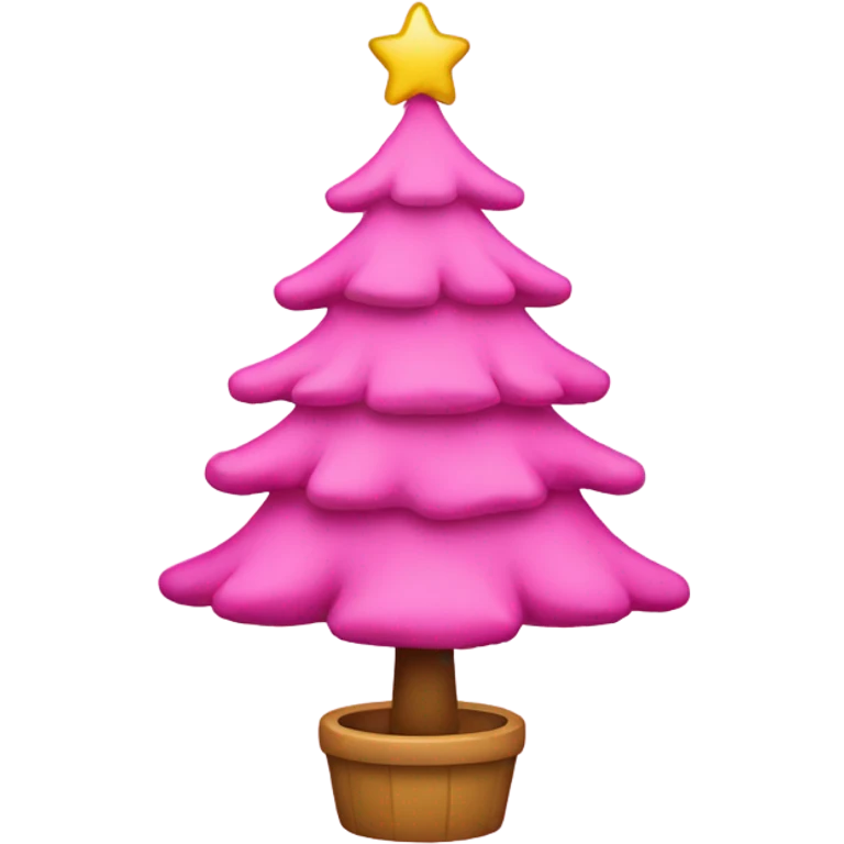 Pink Christmas tree emoji