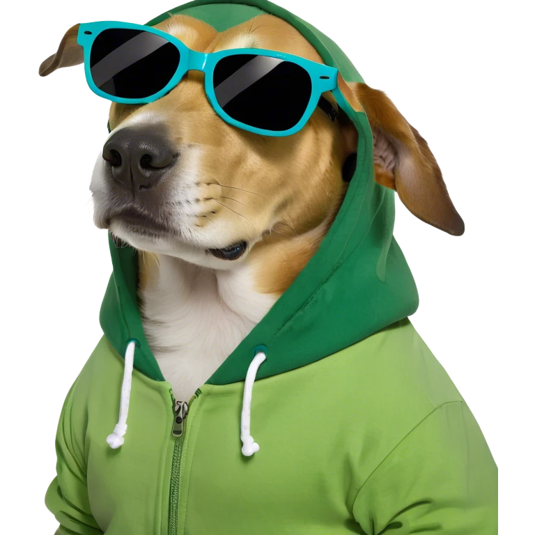 Dog wearing hoodie emoji