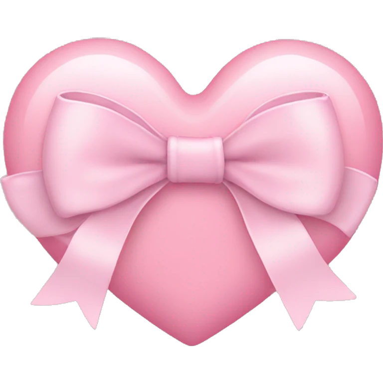 pastel pink heart with bow around it emoji