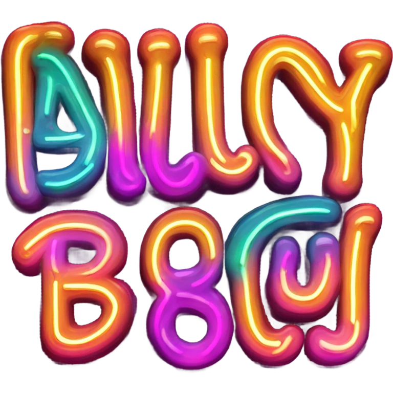 Juicy booty neon sign style emoji