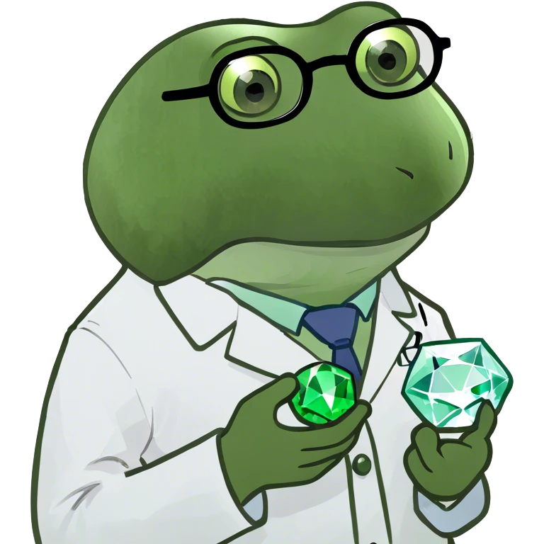 bufo doctor holding a green gem emoji