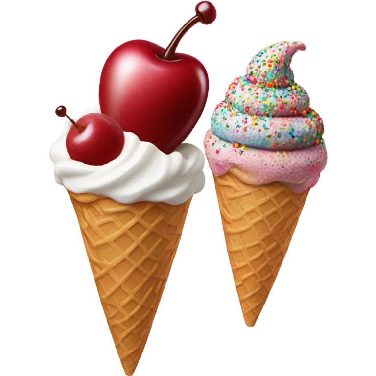 Ice cream eating ice cream emoji