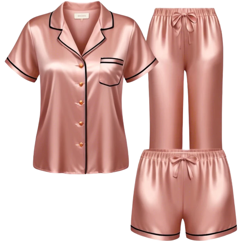 Rose gold silk pajama set emoji