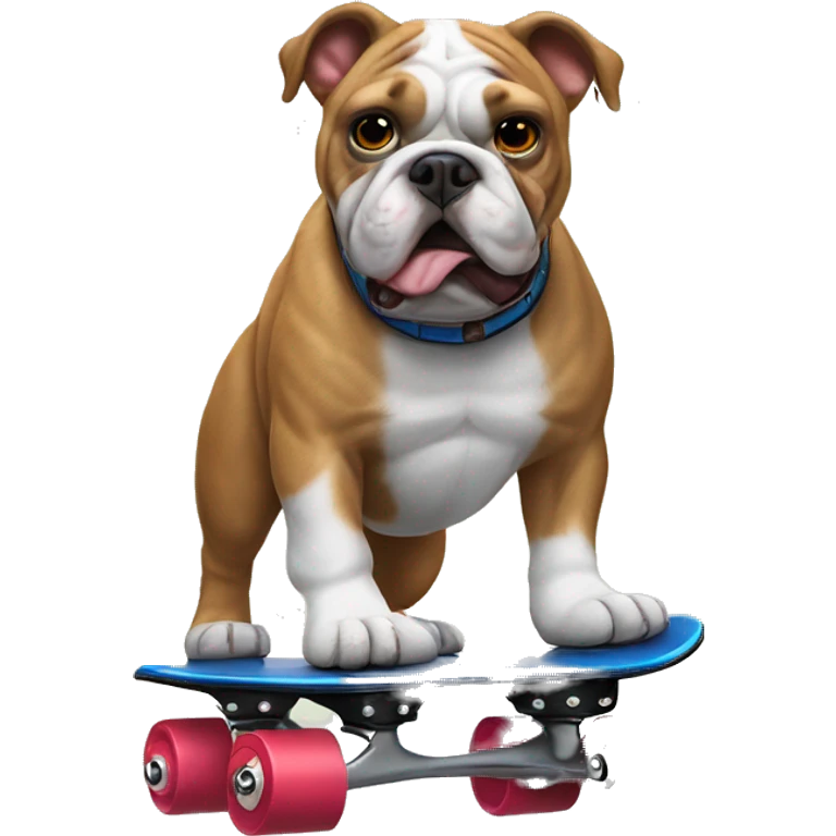 Bulldog roller skating  emoji