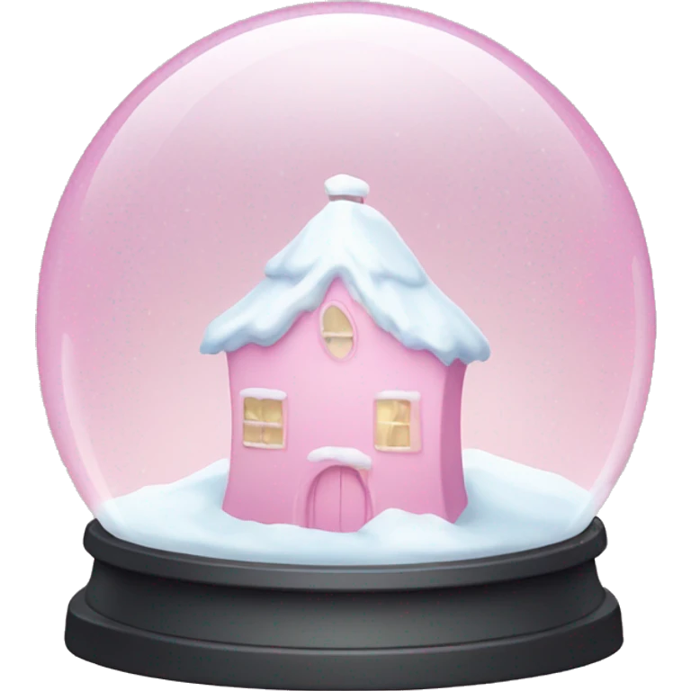 Pastel pink snow globe emoji