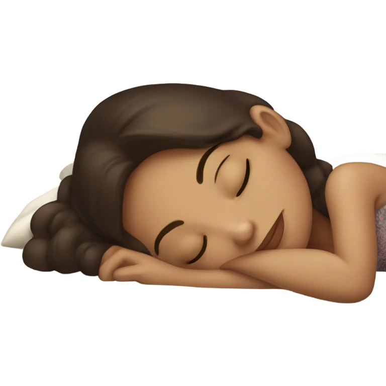 sleeping beauty brunette white girl with a silk pillow emoji