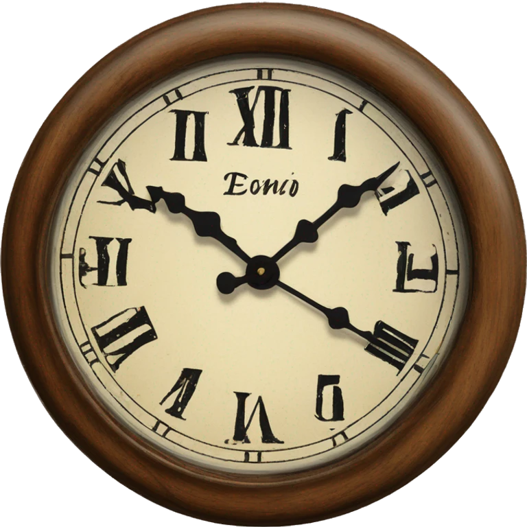 Vintage wooden table top clock fancy emoji
