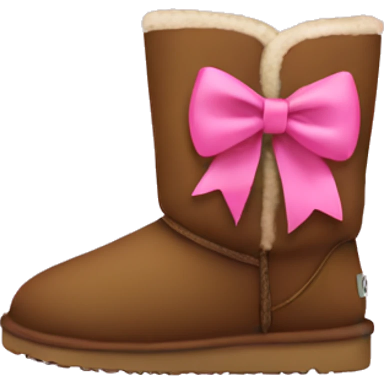 Brown uggs with a pink bow emoji