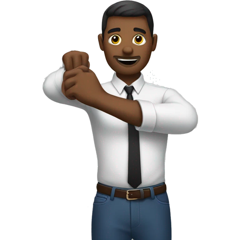 Tapping your own arm emoji