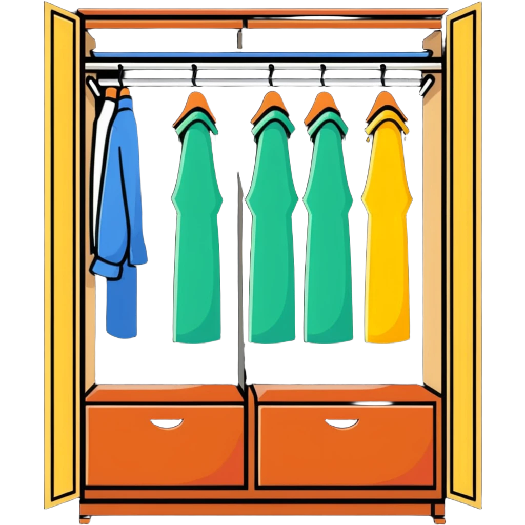 wardrobe closet with clothes emoji