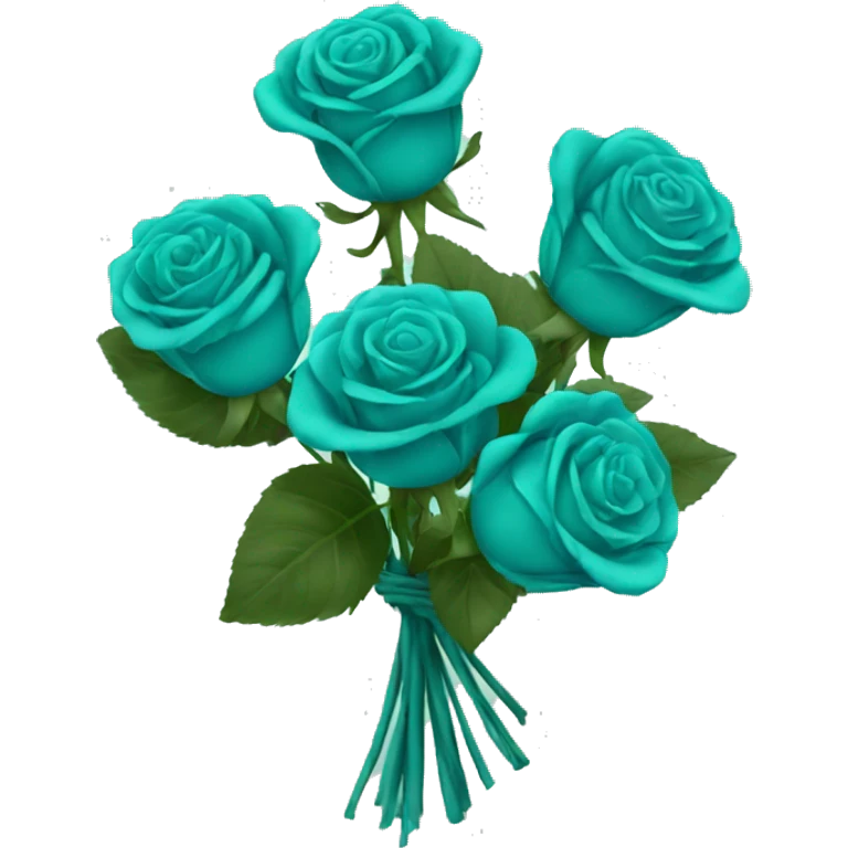 Teal Bouquet Of Roses emoji
