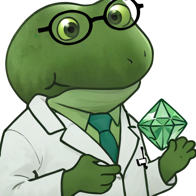 doctor bufo holding green diamond emoji