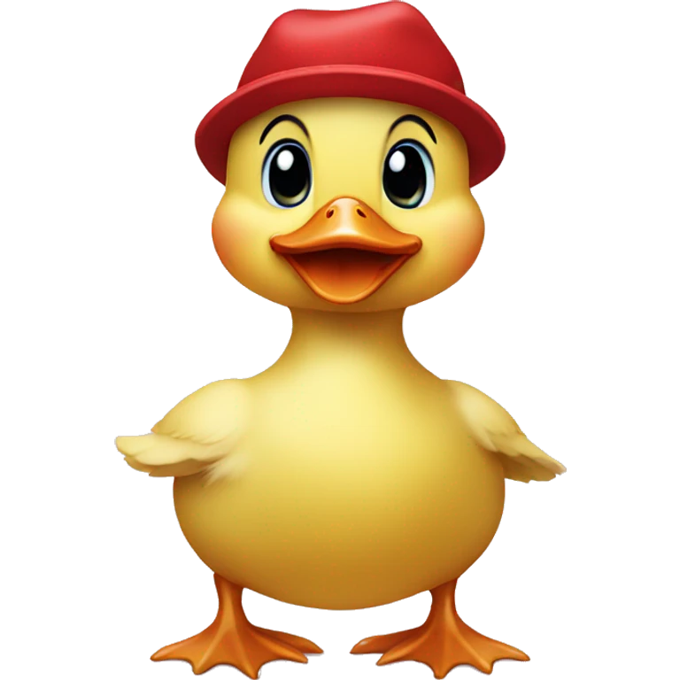 baby duck with red hat emoji