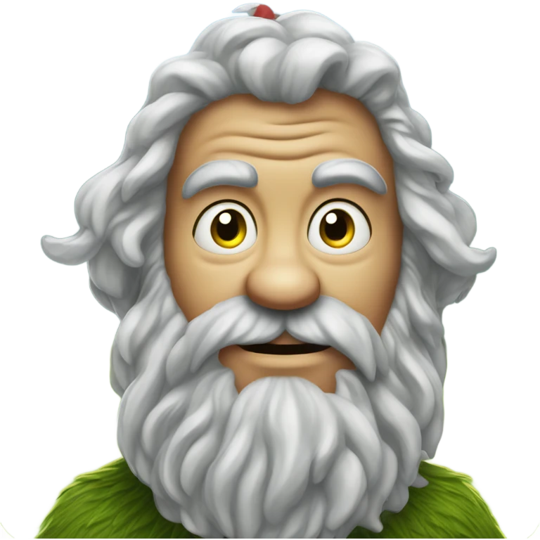 bearded grinch outdoors in daylight emoji
