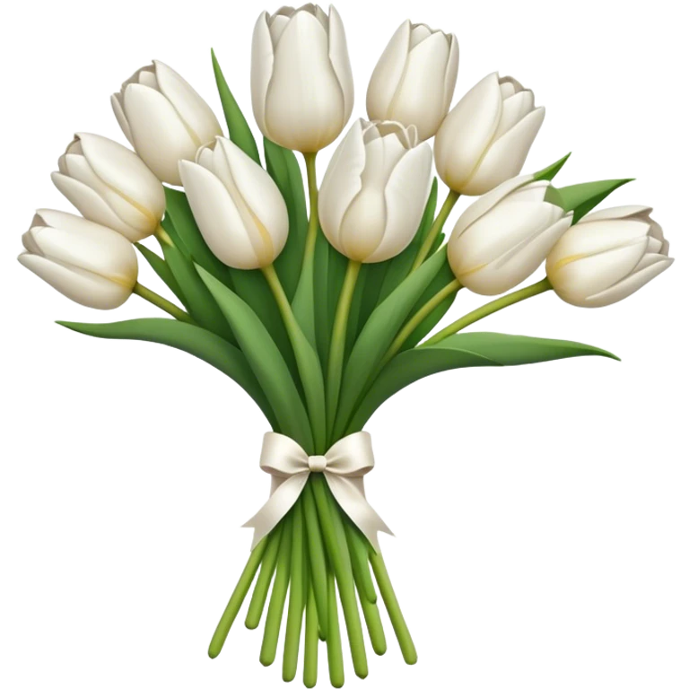 white tulip bouquet  emoji