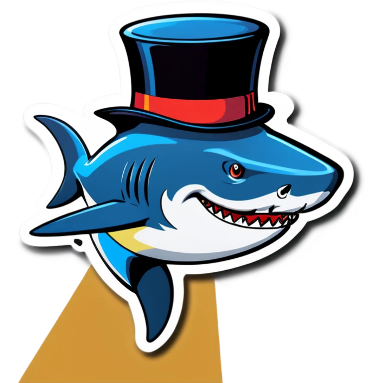 Shark with a top hat emoji