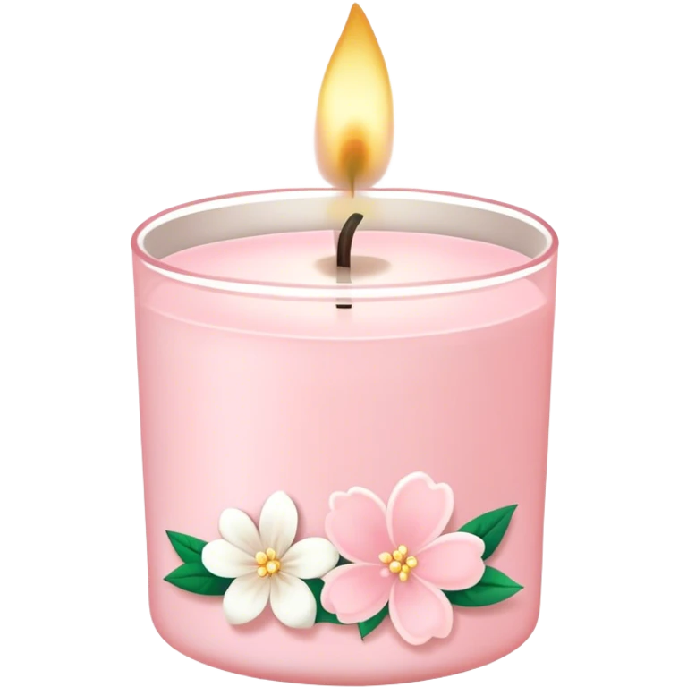 Light pink bath and body works white floral line art candle emoji