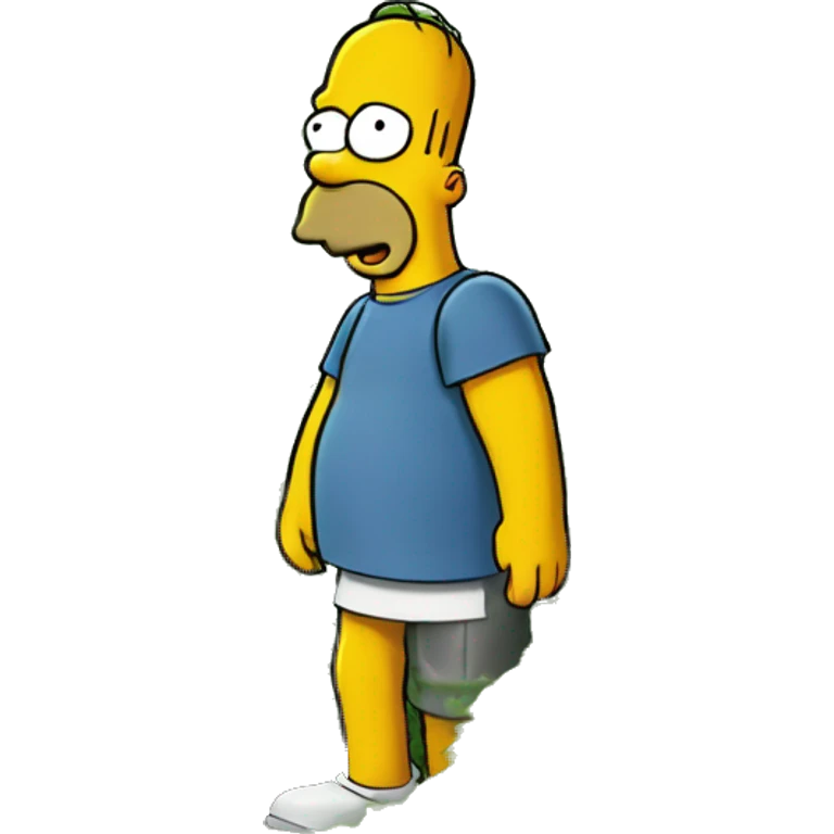 Homer Simpson Backs Into the Bushes emoji AI Emoji Generator