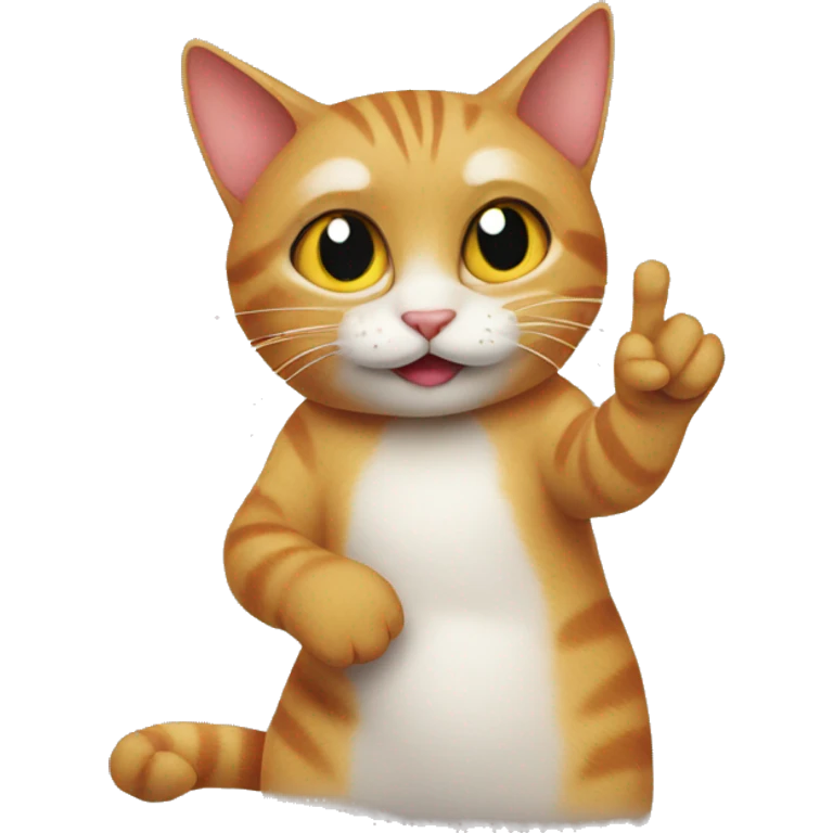 Cat flipping the bird emoji