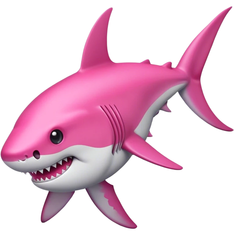 Tiburón con un lazo rosa emoji