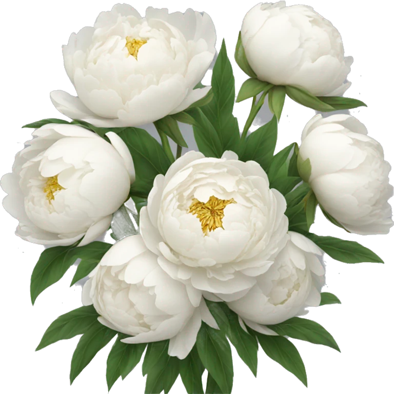 White peonies bouquet  emoji