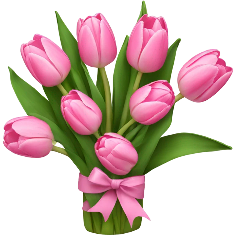 pink bouquet of tulips emoji
