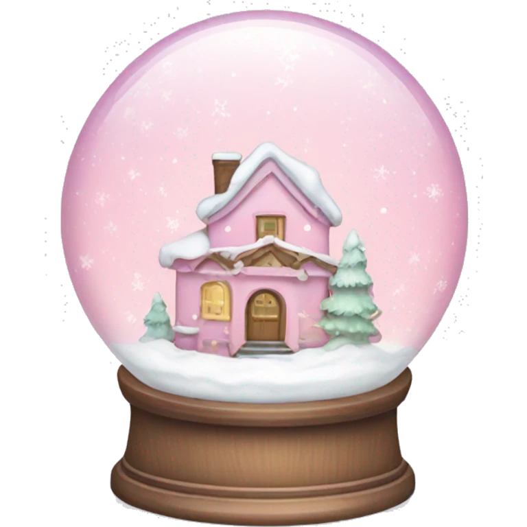 Pastel pink snow globe emoji