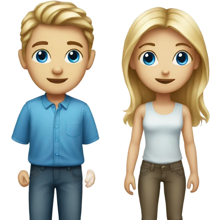blue eyed girl and boy emoji