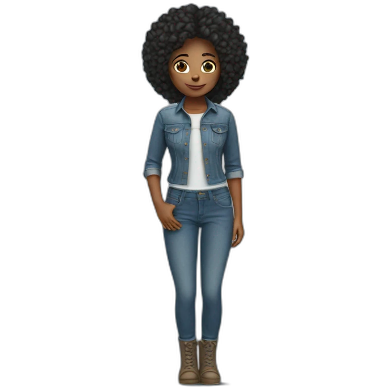 anazed girl in denim emoji