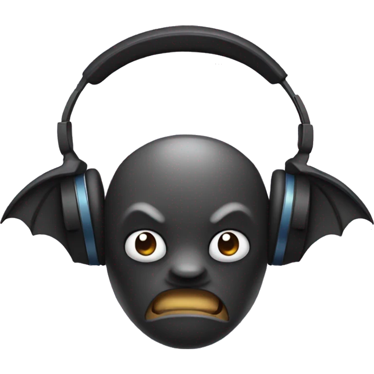 Bat wearing headphones emoji