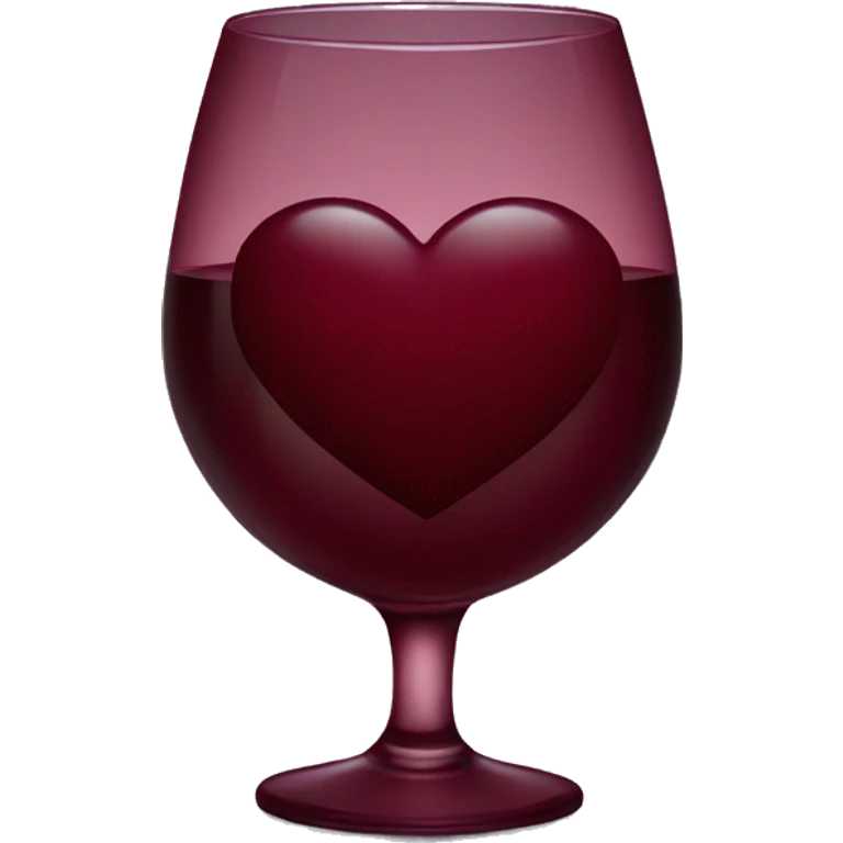 Dark Red wine colour heart  emoji