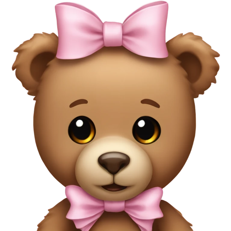 Teddy bear with light pink bow  emoji