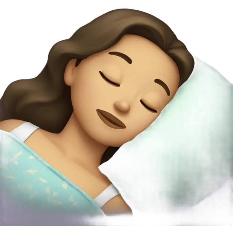 Brunette girl sleeping emoji