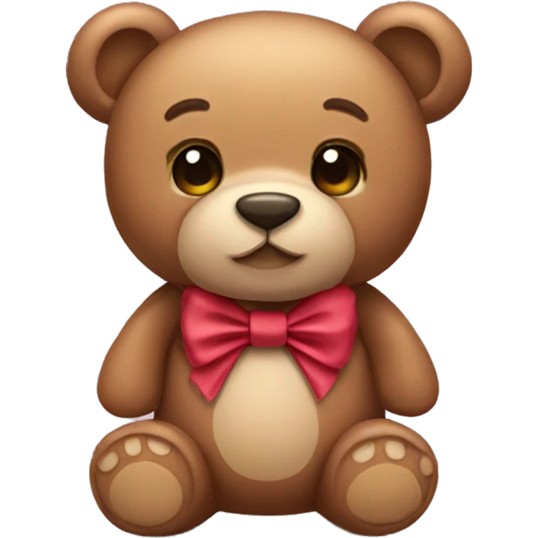 teddy bear wearing bow emoji