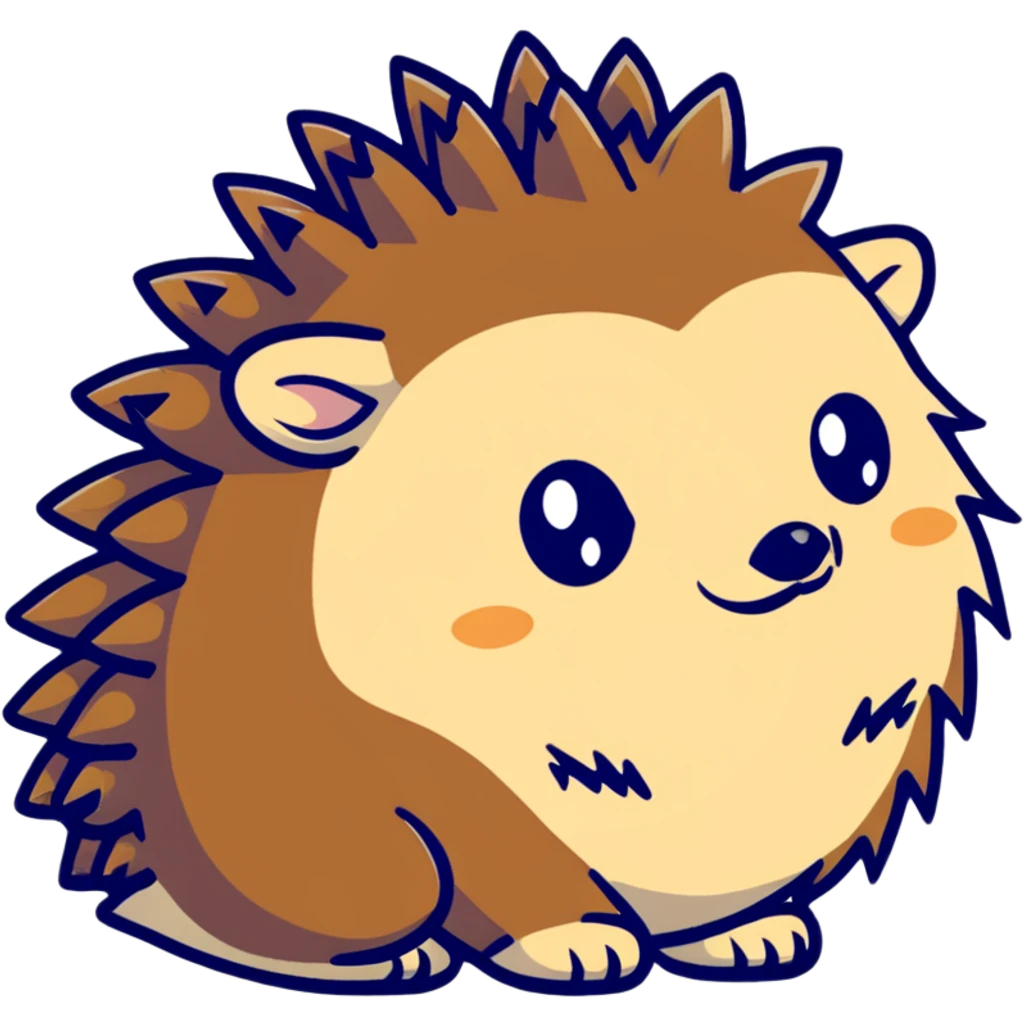 cute hedgehog with spiky back emoji