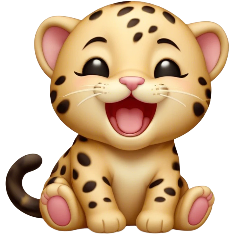 Cinematic Cute Yawning Baby Panther Portrait Emoji, Head tilted slightly with a dramatic, wide-open yawn, showcasing a small, plush body with drowsy, half-closed eyes and an open, relaxed expression, Simplified yet irresistibly adorable features, highly detailed, glowing with a soft, cozy glow, high shine, relaxed yet expressive, stylized with a dash of whimsical charm, soft glowing outline, capturing the essence of a drowsy yet affectionate baby panther that appears ready to stretch out for a nap! emoji
