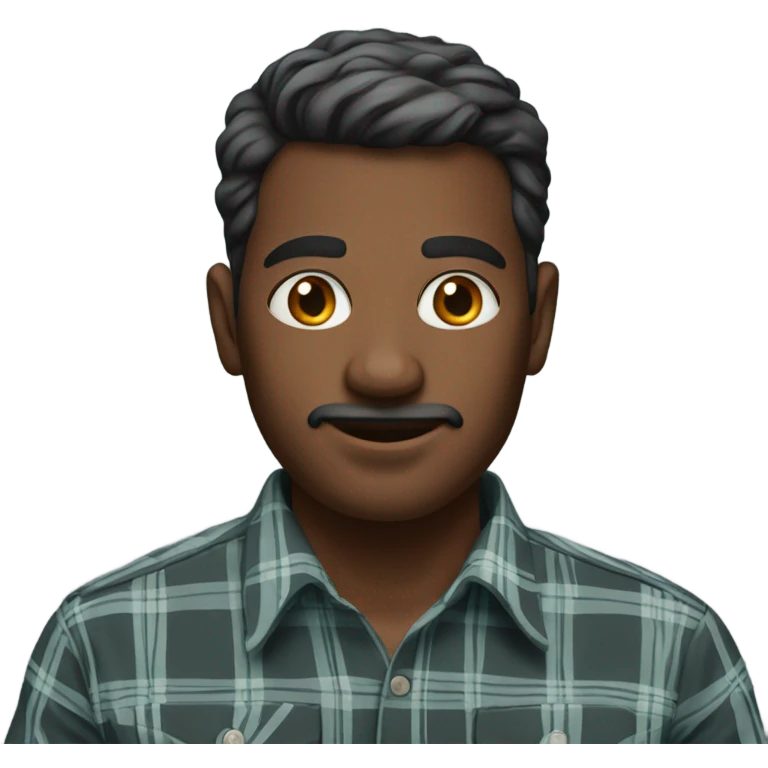 realistic portrait of male الفرد plaid shirt emoji