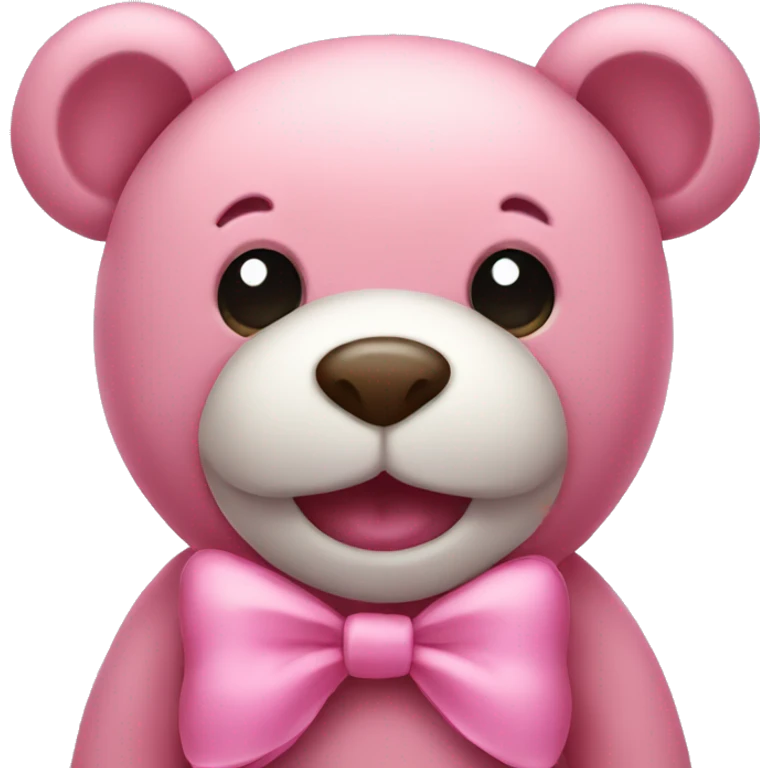 Pink teddy bear with bow emoji