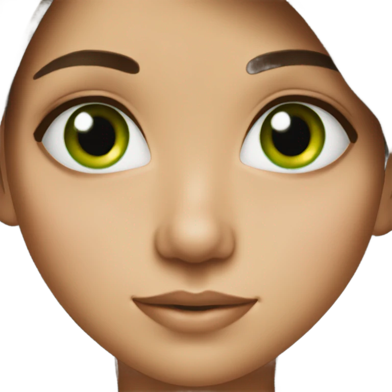 Brunette girl with green eyes emoji