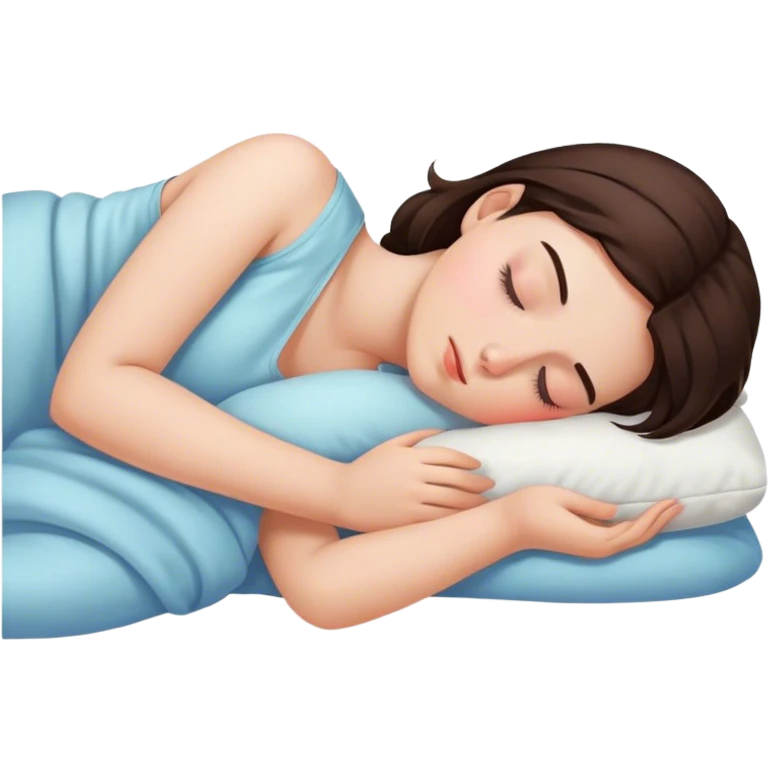 Brunette girl sleeping emoji