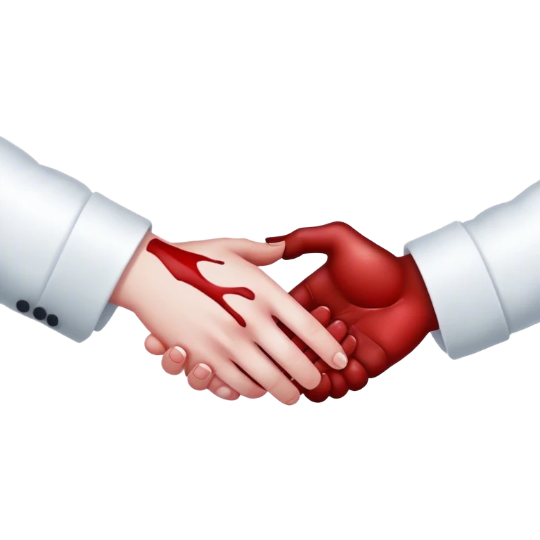 handshake, blood  emoji