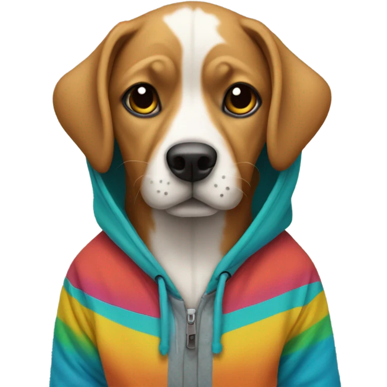 Dog wearing a hoody emoji