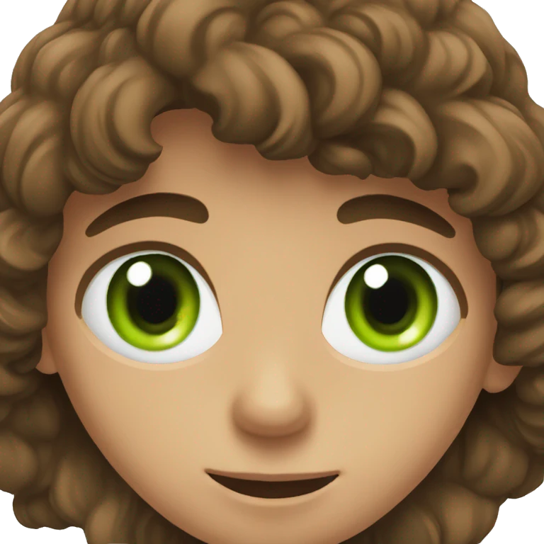 brown-haired boy with green eyes outdoors portrait  emoji