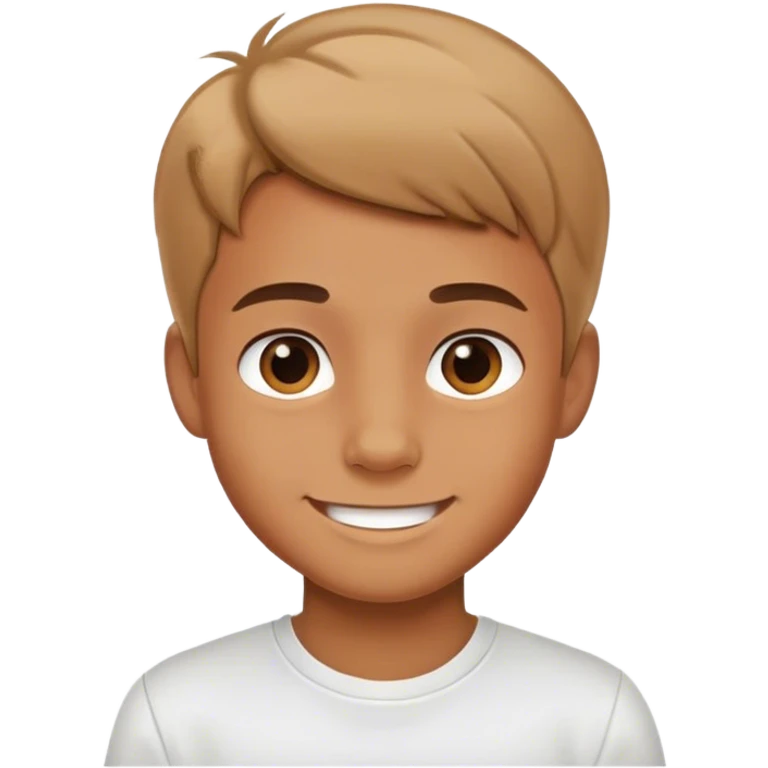 smiling boy in white shirt emoji