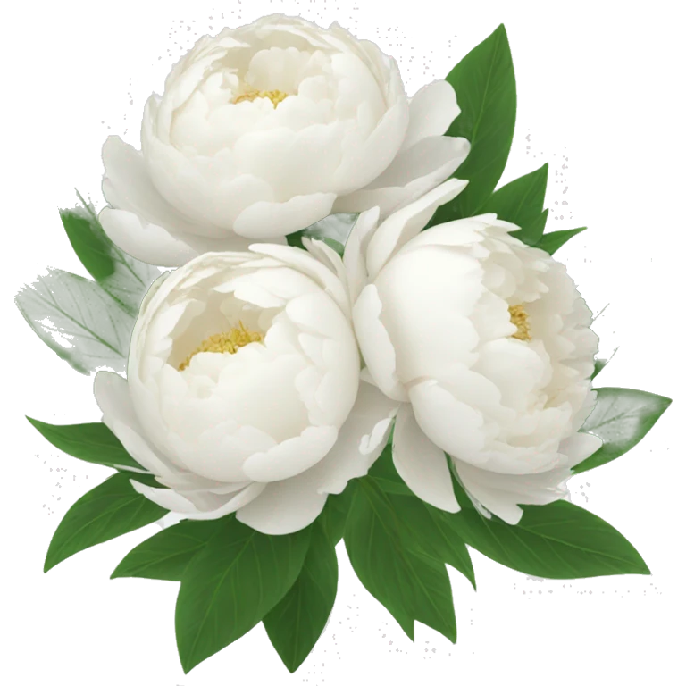 White peonies bouquet emoji
