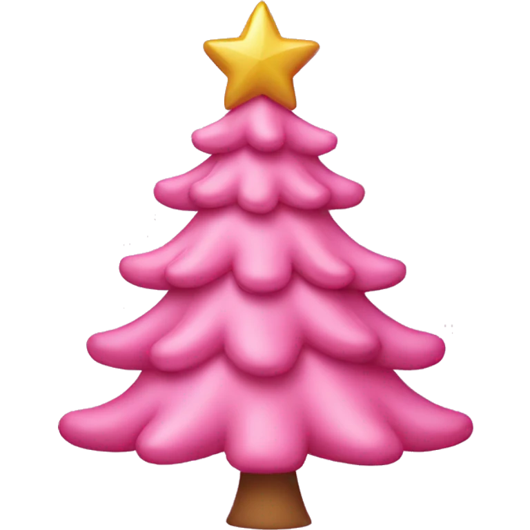 Pink Christmas tree with bows emoji